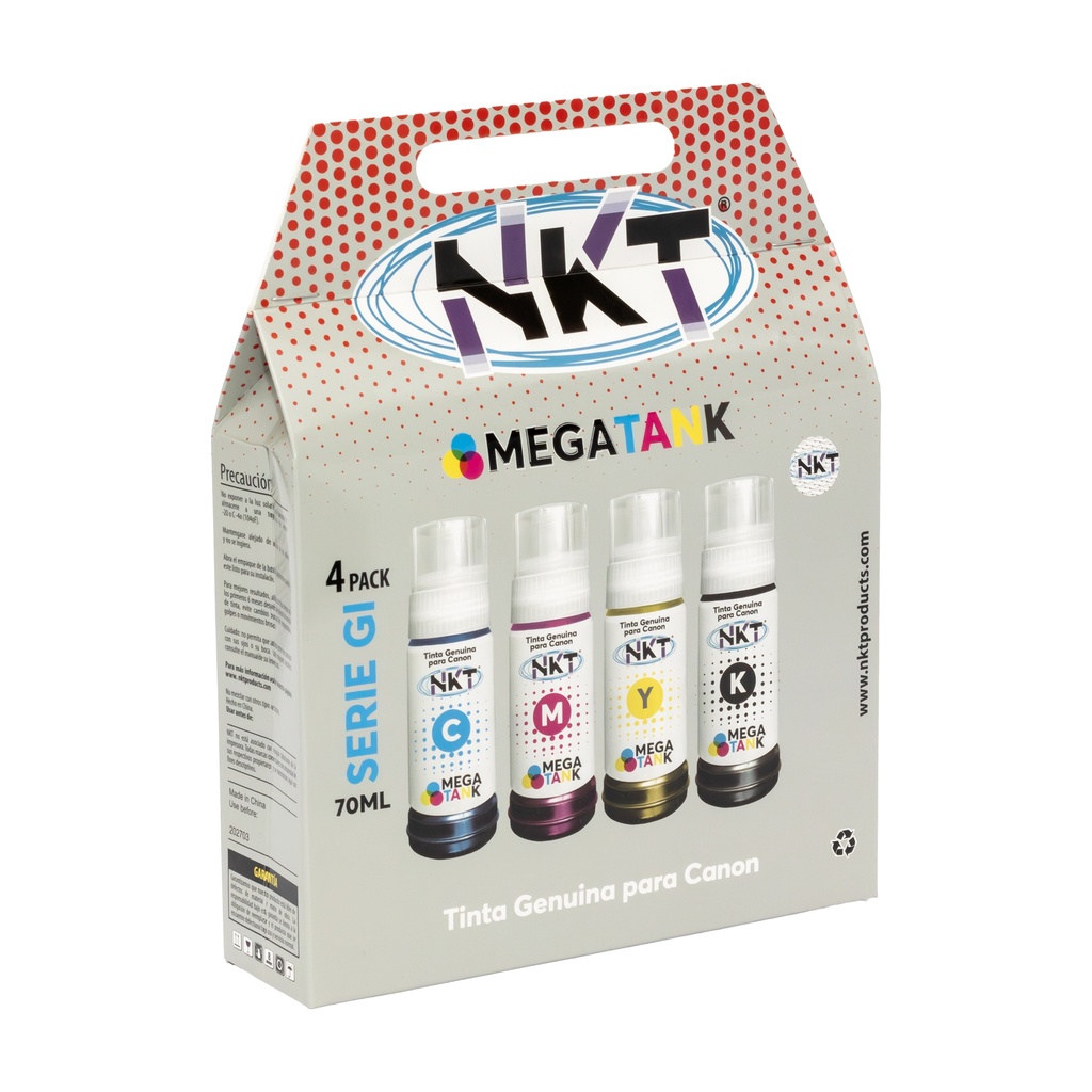TINTA NKT 70ML 4PACK PARA CANON MEGA TANK