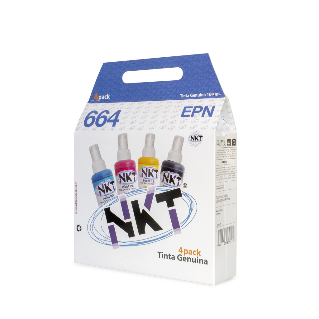 TINTA NKT 100ML 4PACK PARA EPSON 664 SERIE L